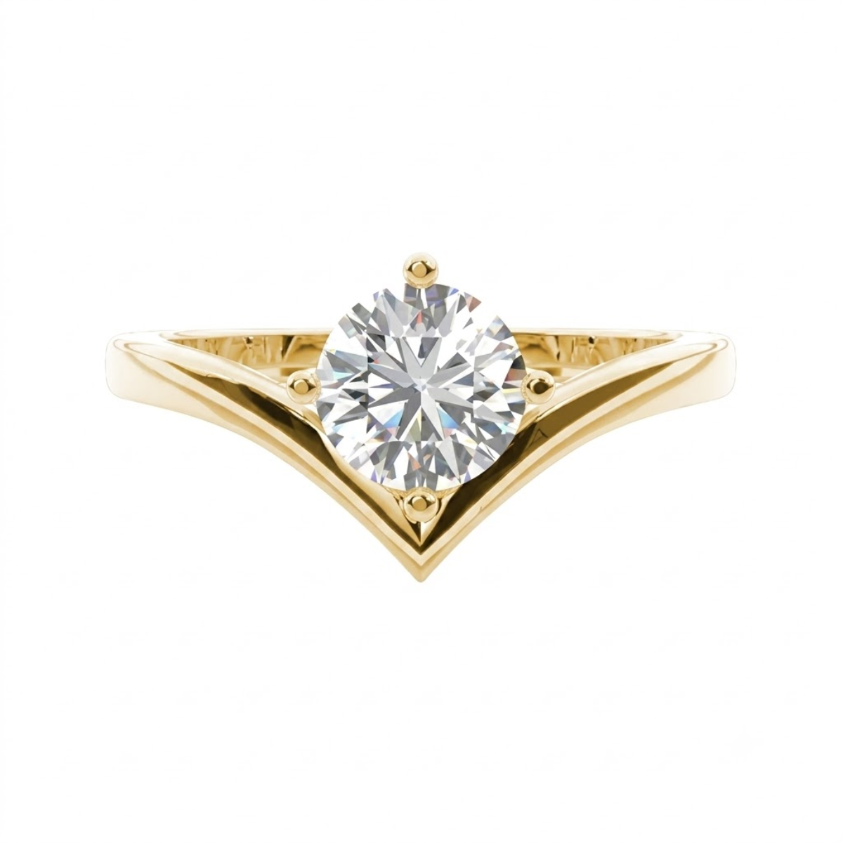 Chevron Diamond Engagement Ring