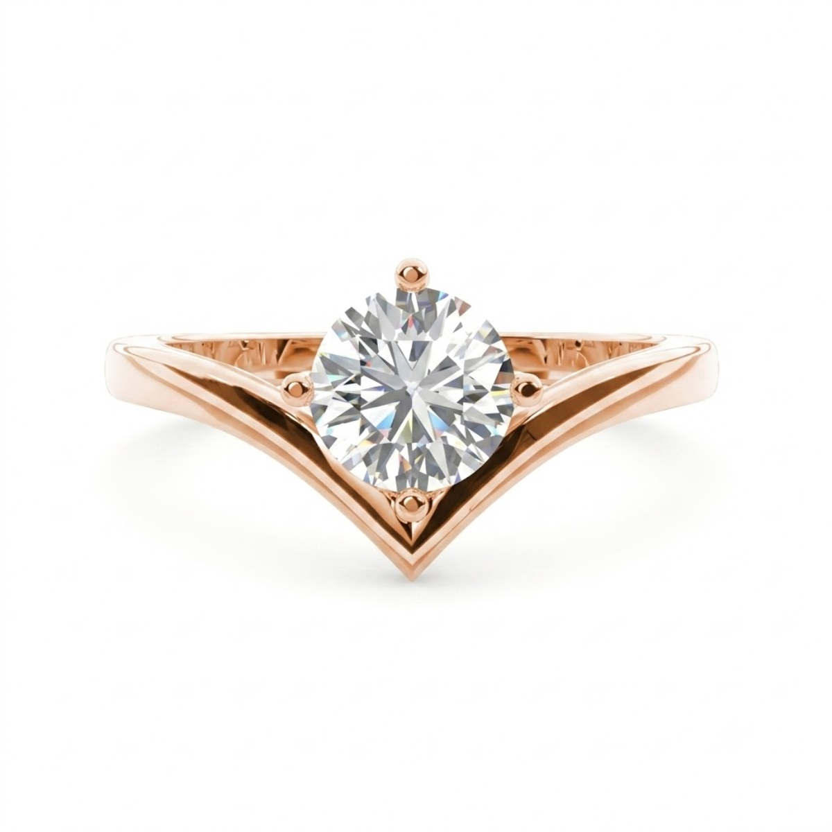 Chevron Diamond Engagement Ring