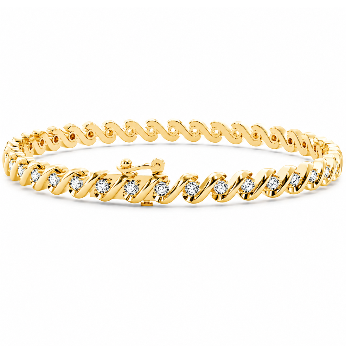 Twisted Diamond Link Bracelet
