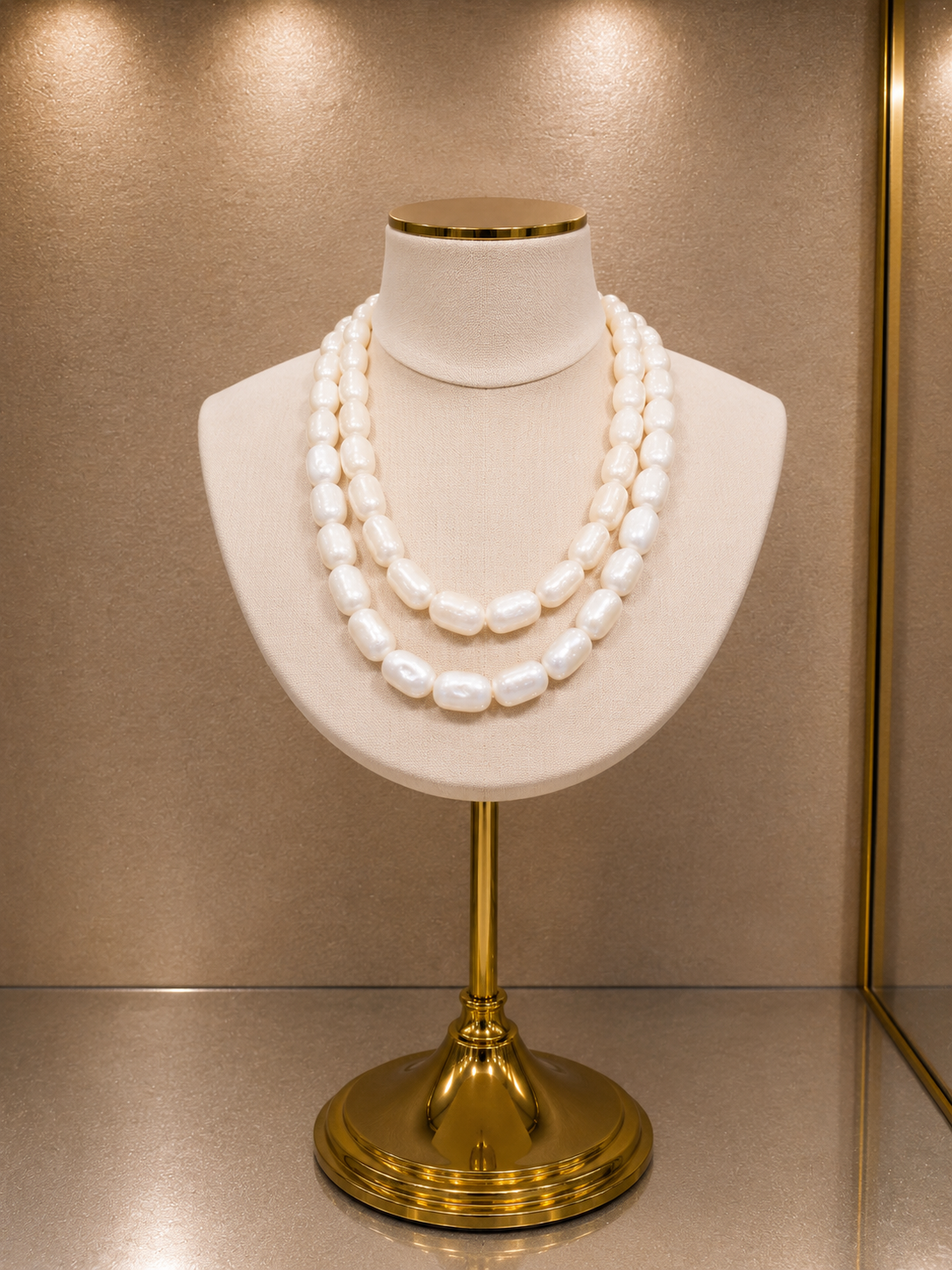 Classic Pearl Double Strand Necklace