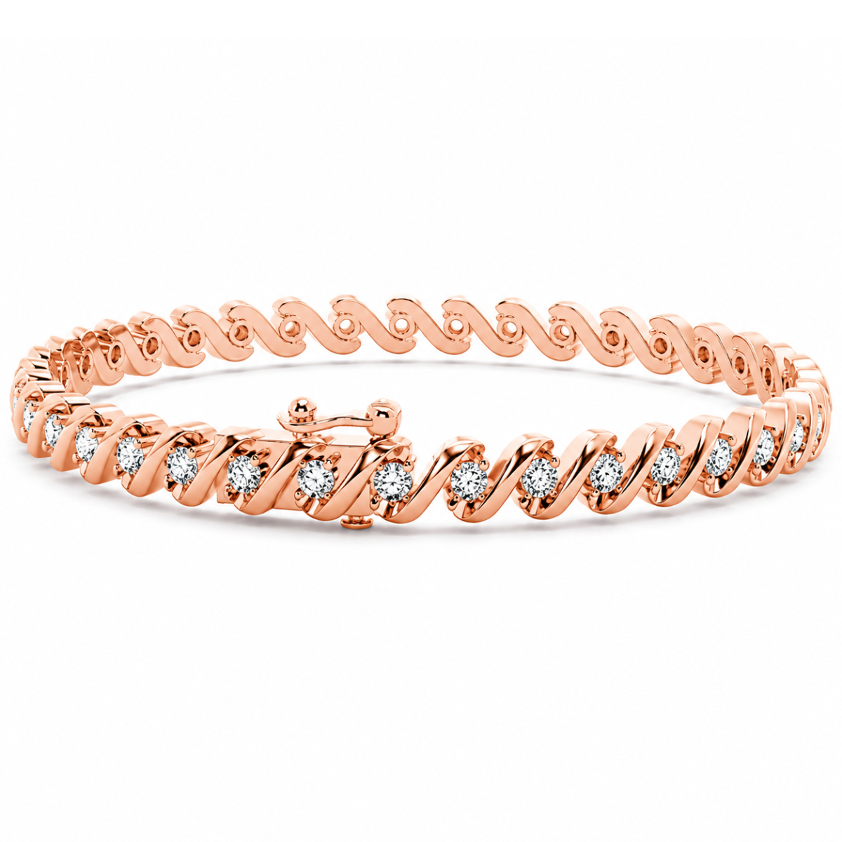 Twisted Diamond Link Bracelet