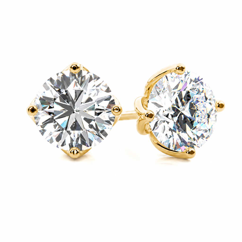 Brilliant Cut Solitaire Stud Earrings