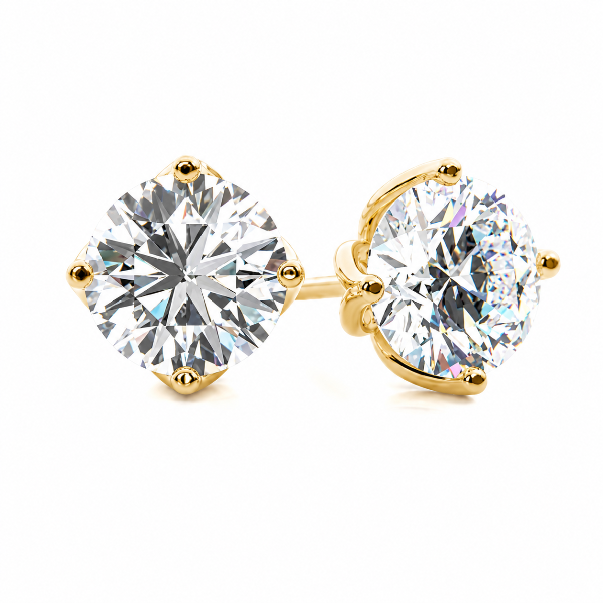 Brilliant Cut Solitaire Stud Earrings