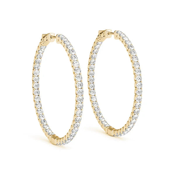 Diamond Inside Out Hoop Earrings