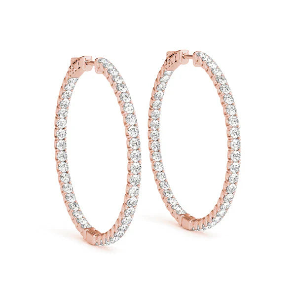 Diamond Inside Out Hoop Earrings