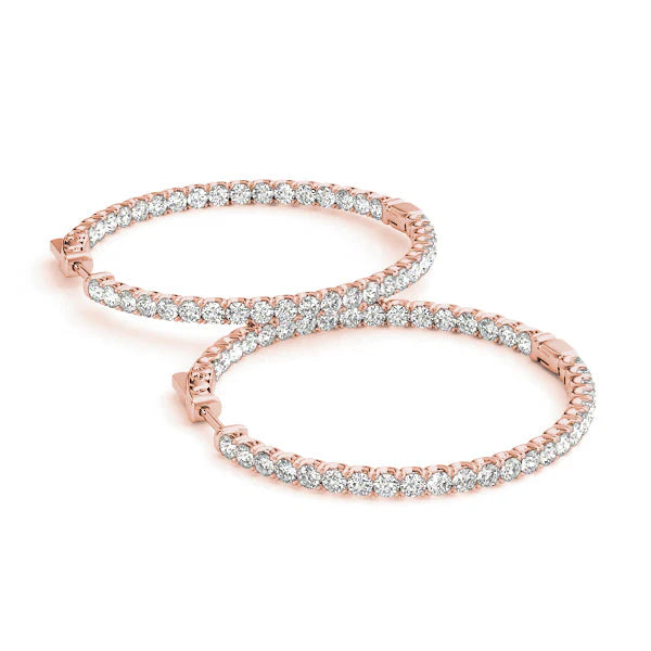 Diamond Inside Out Hoop Earrings