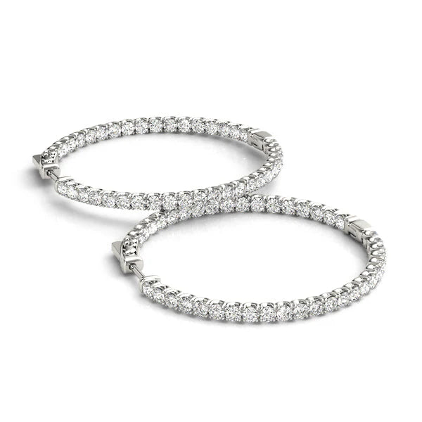 Diamond Inside Out Hoop Earrings