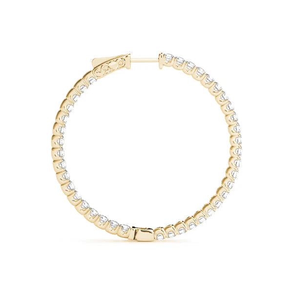 Diamond Inside Out Hoop Earrings