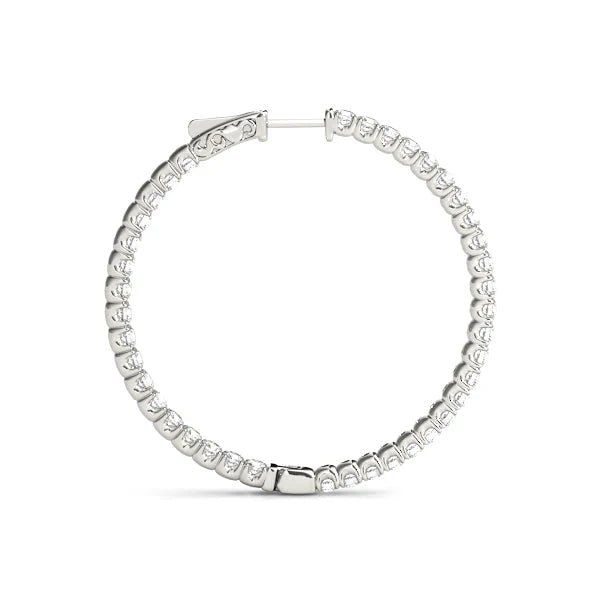 Diamond Inside Out Hoop Earrings