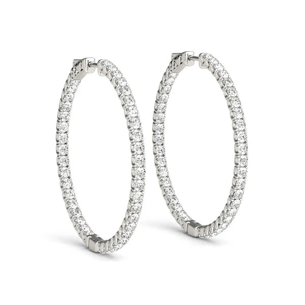 Diamond Inside Out Hoop Earrings