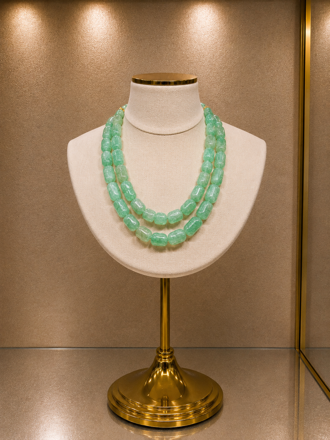 Mint Barrel Bead Necklace