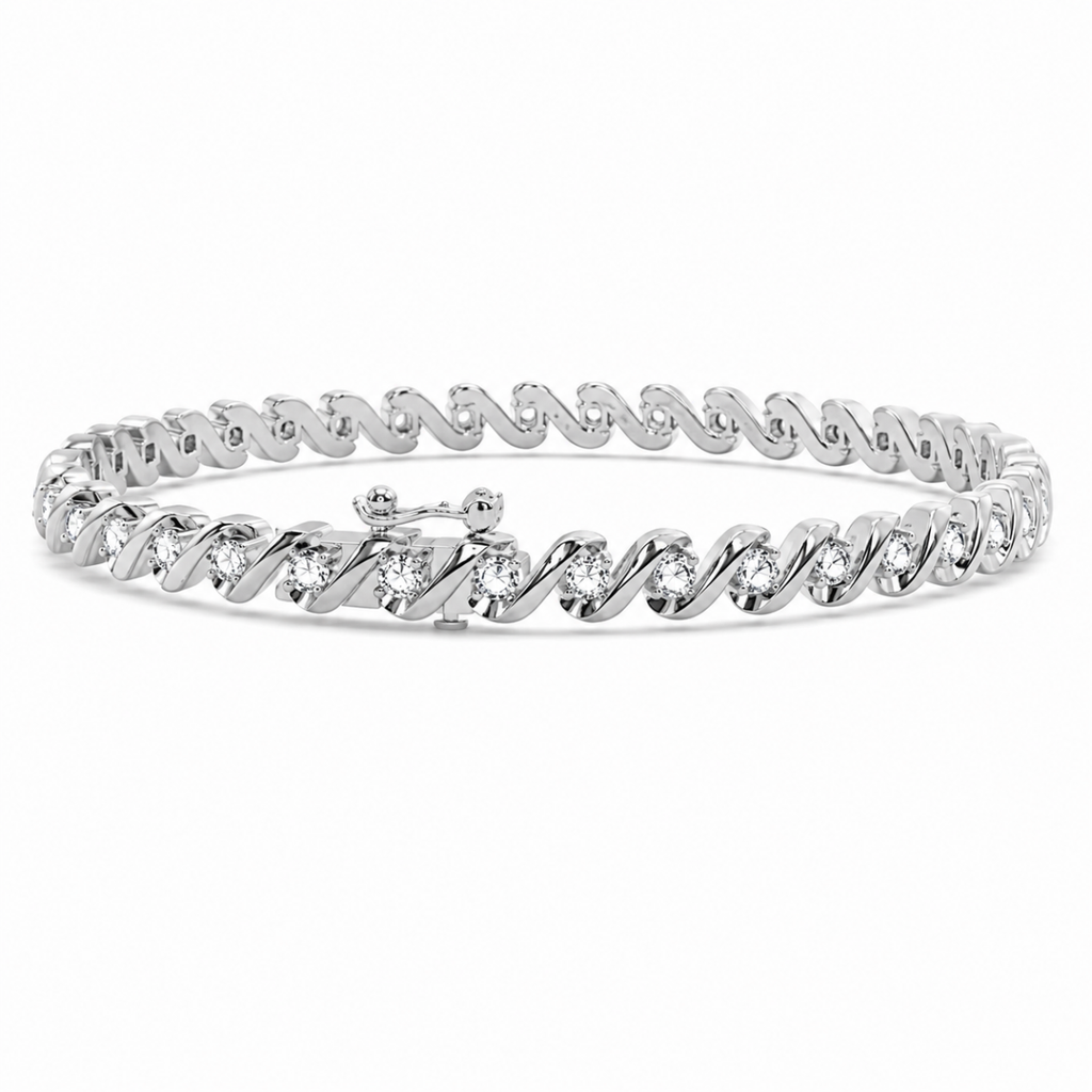 Twisted Diamond Link Bracelet
