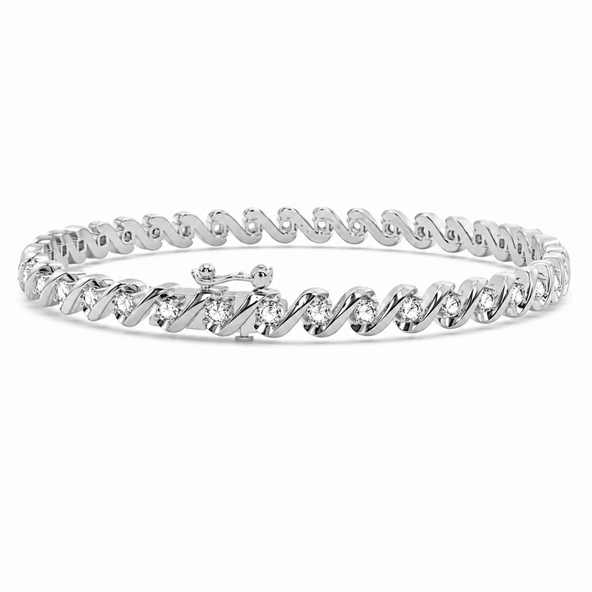 Twisted Diamond Link Bracelet