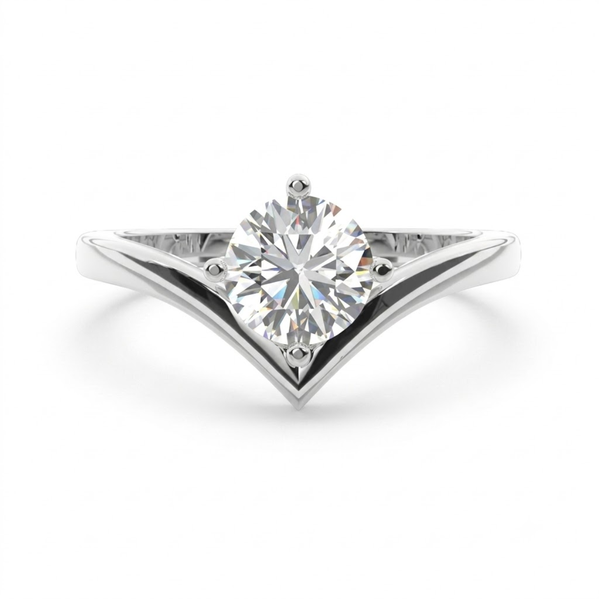 Chevron Diamond Engagement Ring