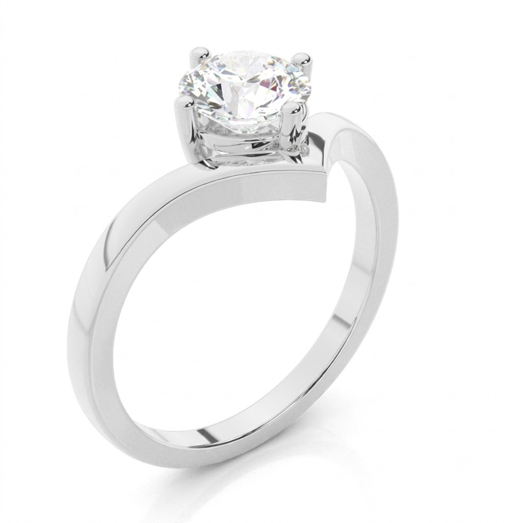 Chevron Diamond Engagement Ring
