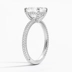 Asscher Three Row Pavé RIng