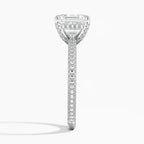 Asscher Three Row Pavé RIng