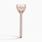 Cushion 3-row Pave Setting Ring
