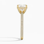 Cushion 3-row Pave Setting Ring