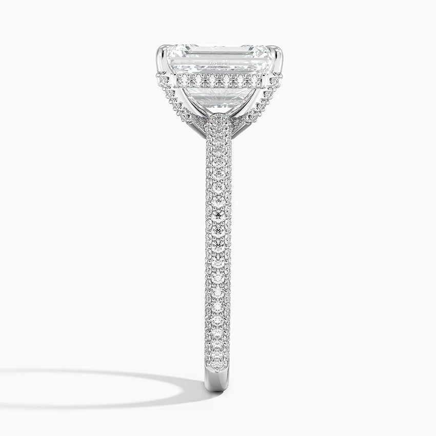 Emerald Three Row Pavé RIng