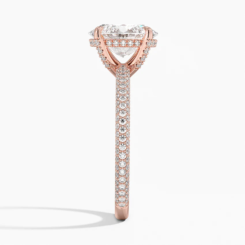 Oval Three Row Pavé Ring