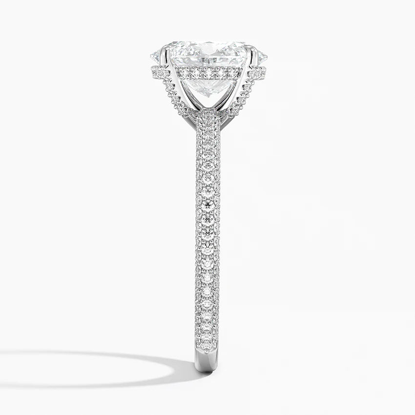 Oval Three Row Pavé Ring