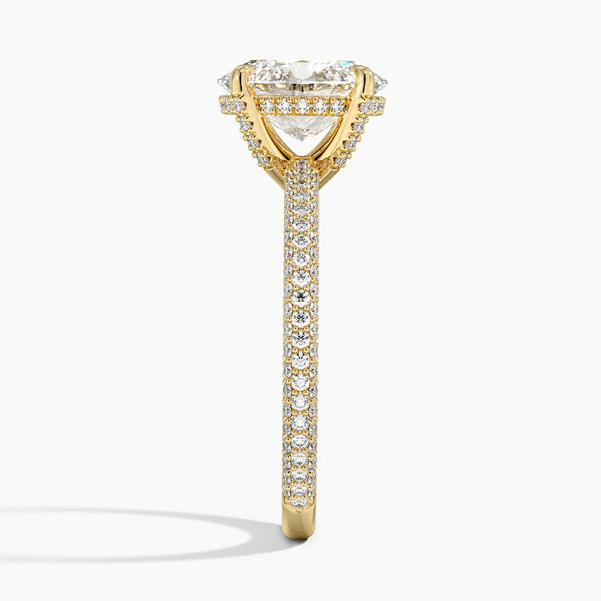 Oval Three Row Pavé Ring