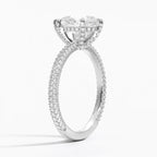 Pear Three Row Pavé Ring