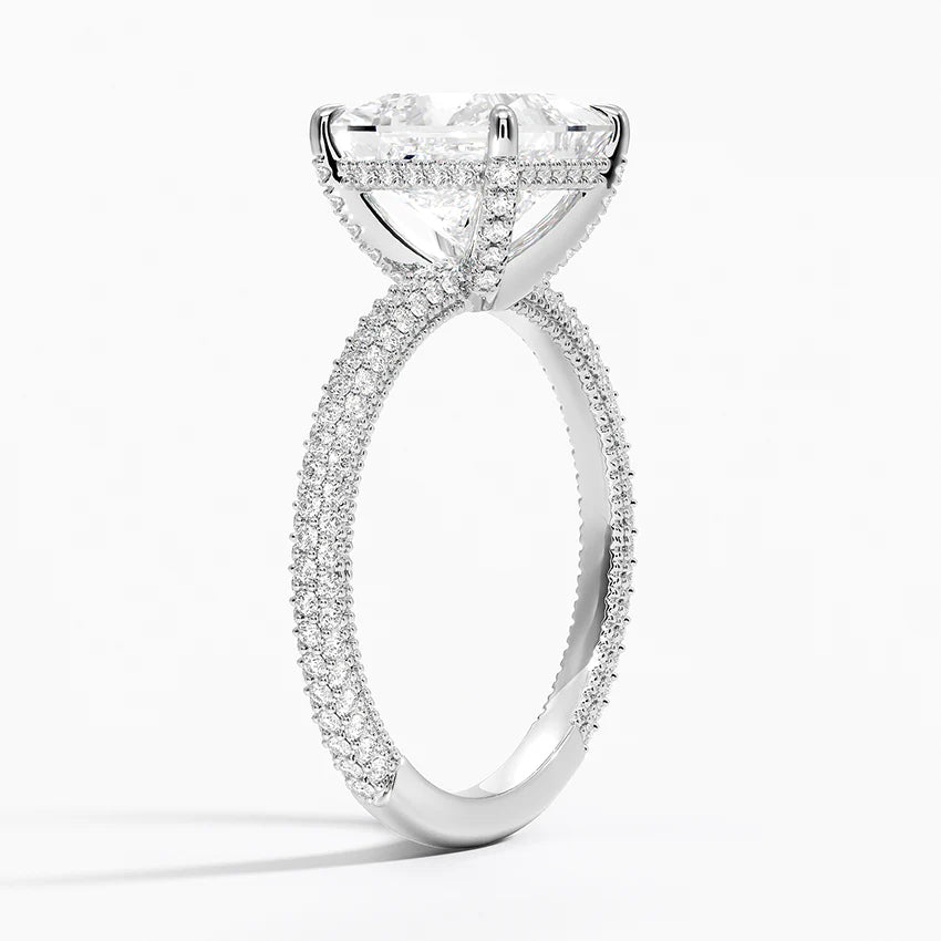Princess Three Row Pavé Ring
