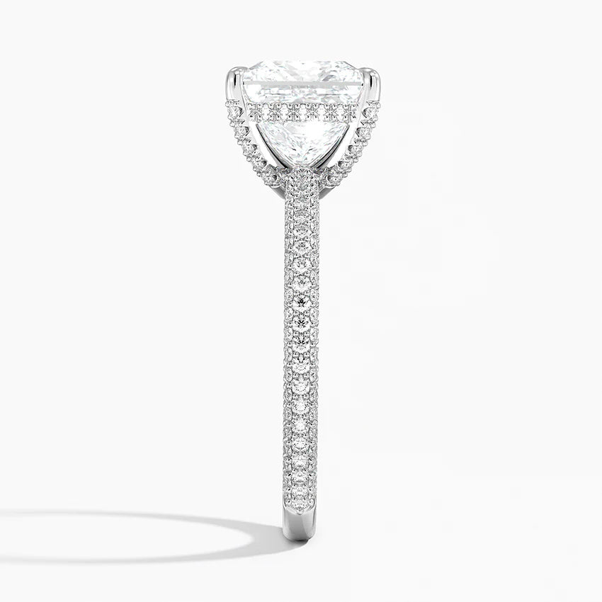 Princess Three Row Pavé Ring