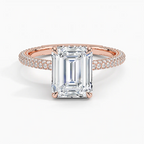 Emerald Three Row Pavé RIng