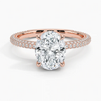 Oval Three Row Pavé Ring