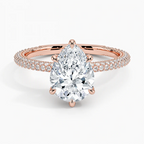 Pear Three Row Pavé Ring