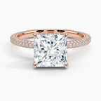 Princess Three Row Pavé Ring