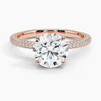 Round Three Row Pavé RIng
