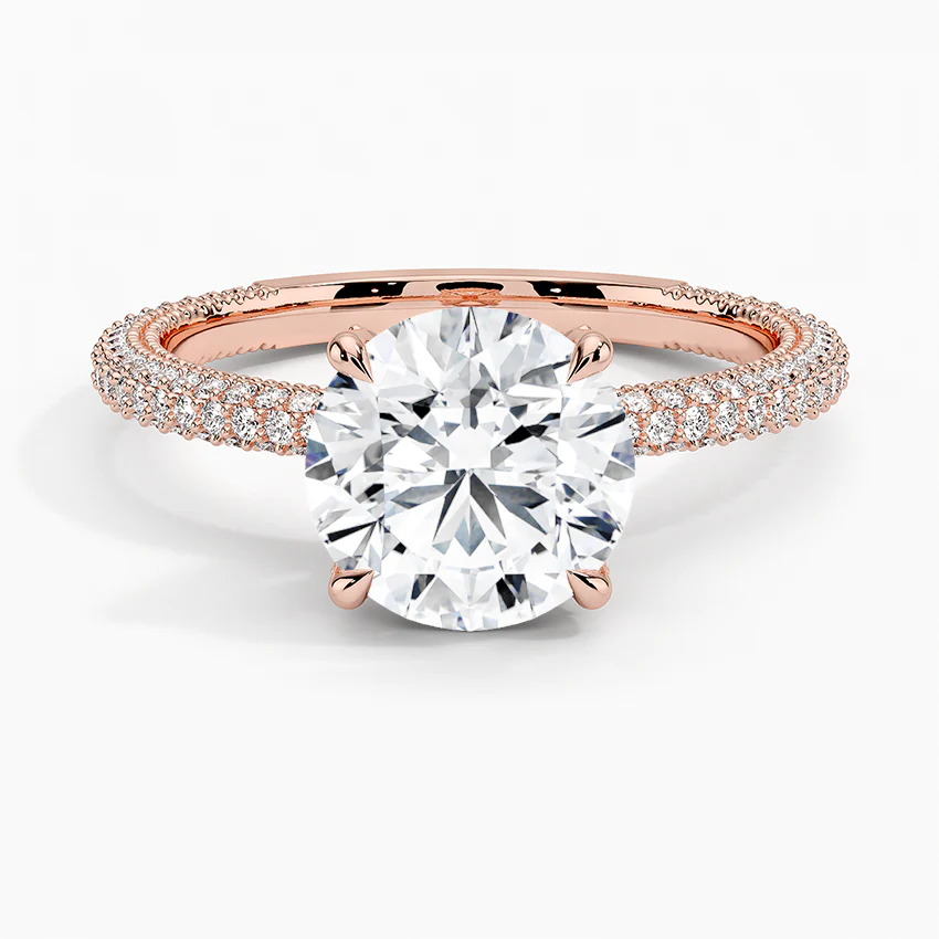 Round Three Row Pavé RIng