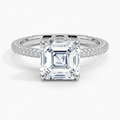 Asscher Three Row Pavé RIng