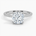 Cushion 3-row Pave Setting Ring