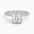 Emerald Three Row Pavé RIng