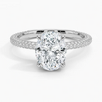 Oval Three Row Pavé Ring