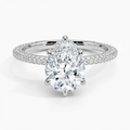 Pear Three Row Pavé Ring
