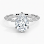 Pear Three Row Pavé Ring