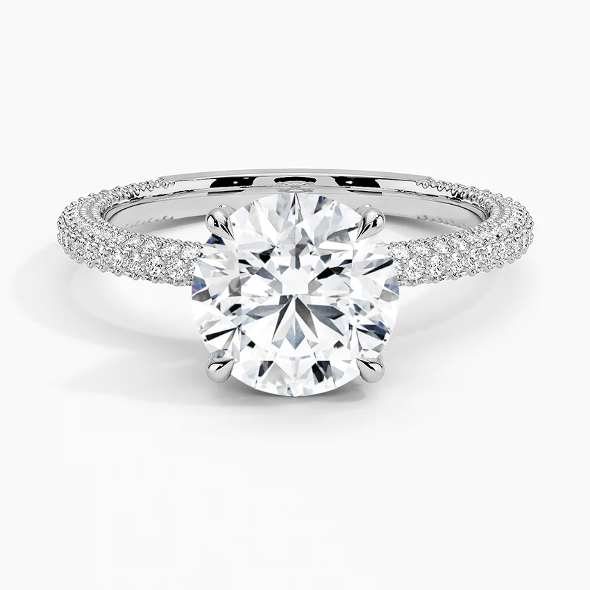 Round Three Row Pavé RIng