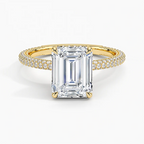 Emerald Three Row Pavé RIng