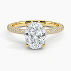 Oval Three Row Pavé Ring