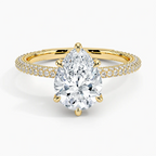 Pear Three Row Pavé Ring