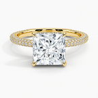 Princess Three Row Pavé Ring