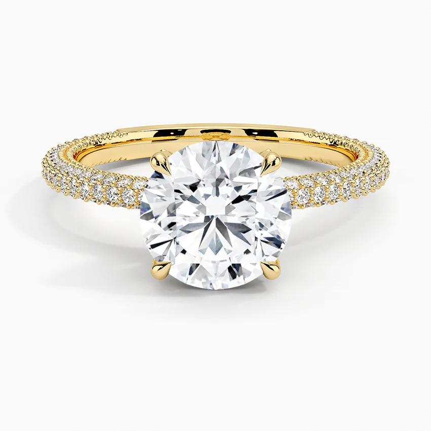 Round Three Row Pavé RIng