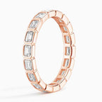 East-West Emerald Bezel Eternity Ring