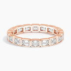 East-West Emerald Bezel Eternity Ring